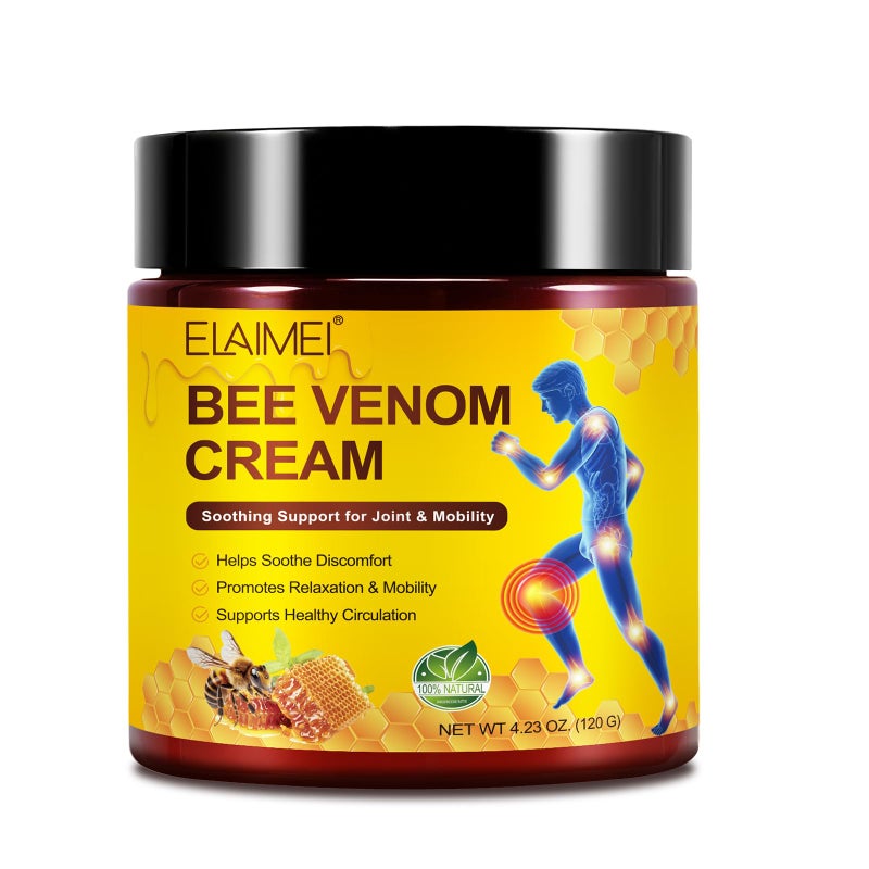 Bee Venom Cream, Joint Relief Cream 120g, Relief for Arthritis, Muscles, Improves Joint Flexibility, for Knee, Back, Neck, Legs, Elbow